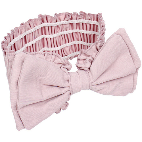 Повязка на голову косметическая ДАЙМОНД РУШ, бантик, цвет белый, пудровый, небесный и лиловый, 207см (ZIP пакет)_10