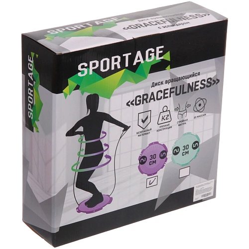 Диск вращающийся Gracefulness d- 30 см с эспандерами (нагрузка 13 кг), фиолетовый_8