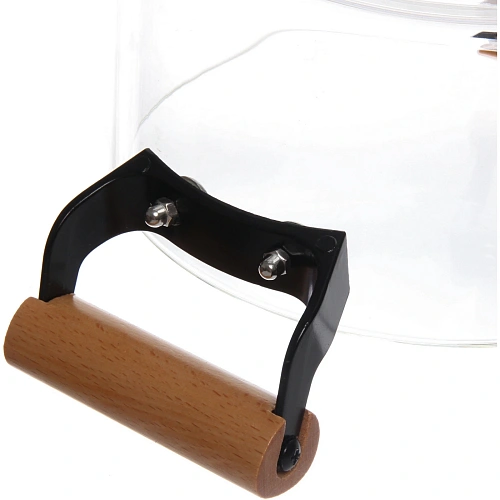 Кастрюля из боросиликатного стекла 2,5л Хай-Тек с деревянными ручками_12