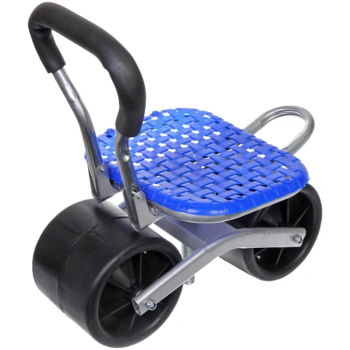 Стул садовый на колесах для прополки и работы в саду 354714см с поворотным механизмом(360°) складная спинка, цвет синий_9