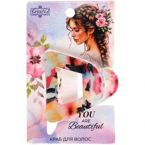 Заколка - краб для волос AKS-EMPIRE, конус, цвет микс 6 цветов,3,53,5см_6