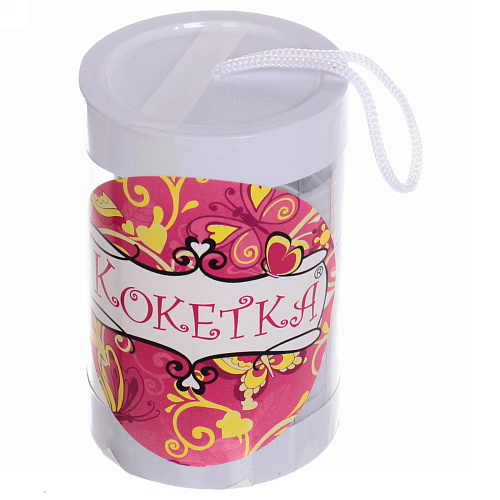 Резинки для волос в тубе 9шт Кокетка - Классика, однотонные, цвет белый, d-5 см_3