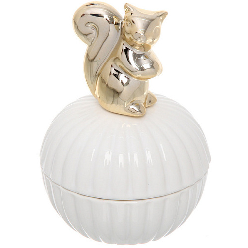 Шкатулка керамическая GOLD Podarok, белочка, цвет белый, 1193см (в инд коробке)_3