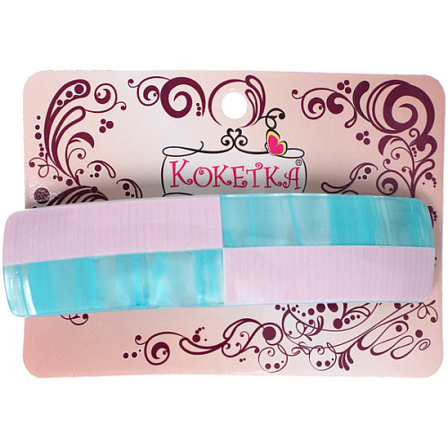 Заколка - автомат ЭКЛЕР, форма прямоугольная, тайра, микс 5 цветов, 10,53см (блистер Кокетка)_7