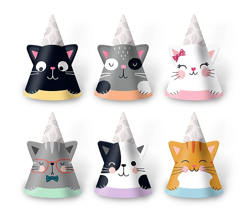 Набор колпачков Кошки с ушками, 6 шт