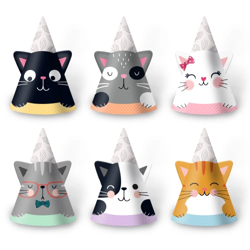 Набор колпачков Кошки с ушками, 6 шт