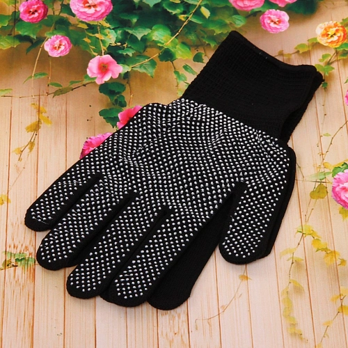 Перчатки нейлоновые с ПВХ покрытием 8 размер черные бупак А4_5