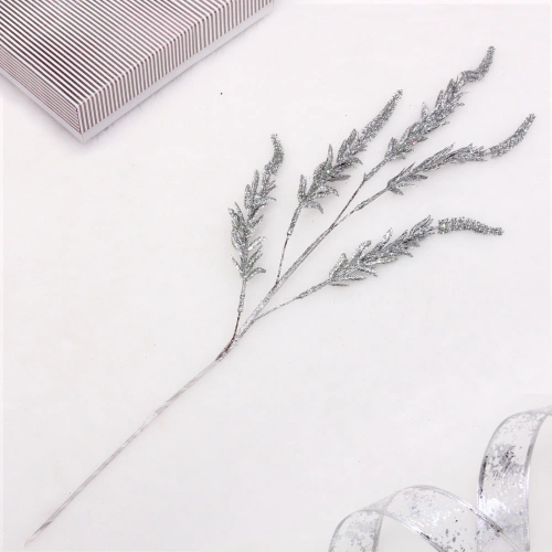 Ветка декоративная "Зимняя свежесть" 70 см, Серебро