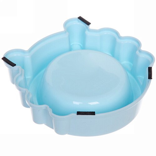 Миска пластиковая с металлической чашкой Колор-Лягушка 205см цвет нежно-голубой_4