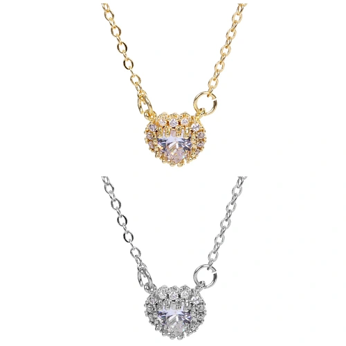 Подвеска из гиппоалергенного сплава со стразами АМОРИО, цвет серебро и золото, d-20см0,9см_7