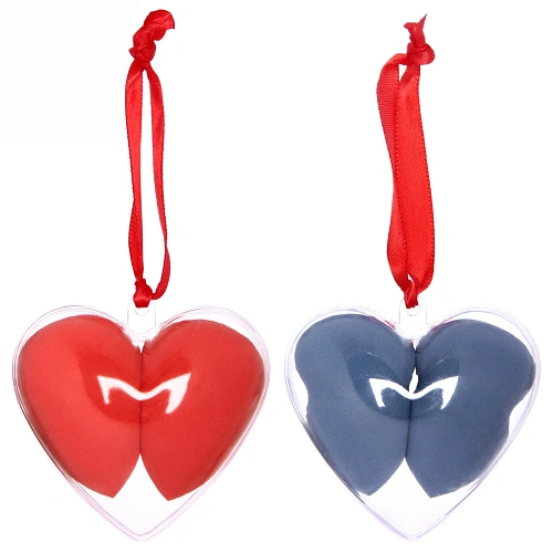 Спонжи для контуринга 2шт в прозрачном фигурном шаре Новогоднее чудо, цвет микс,  на красной ленте, 6,533,7см_4