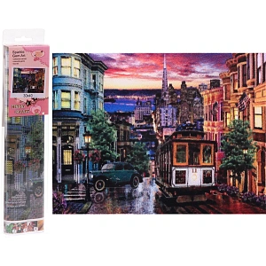 Алмазная мозаика в рулоне 30*40см полная выкладка "DIAMOND", Улочка