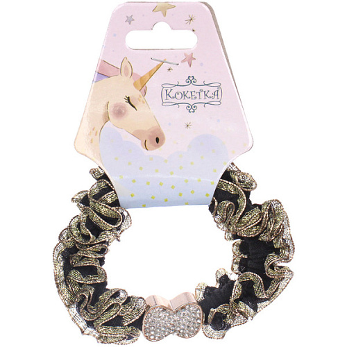 Резинка для волос 1шт МАЛЬТА, бантик, микс 5 цветов, d-5см (подвес Единорог)_5