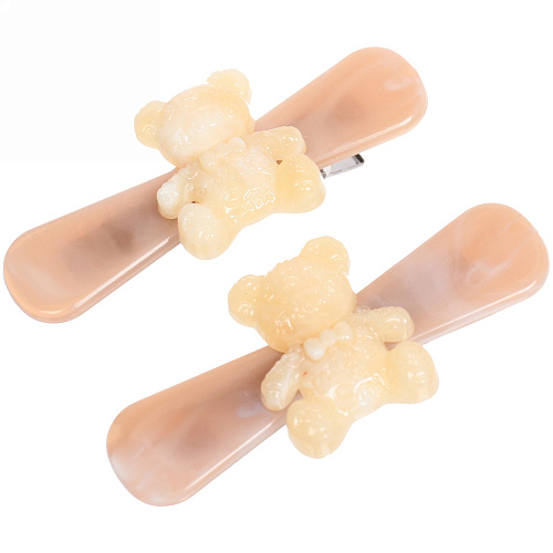 Зажимы для волос 2шт Chocolate, молочный мишка, цвет как на фото, 6,41,6см_4