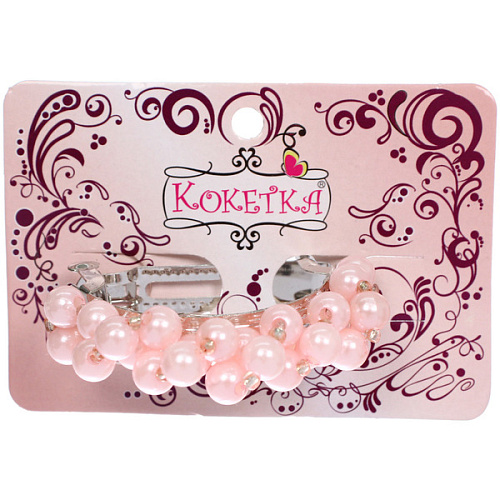 Заколка-автомат ЭСТРА, цвет пудровый, 75см (блистер Кокетка и пакет с подвесом)_4