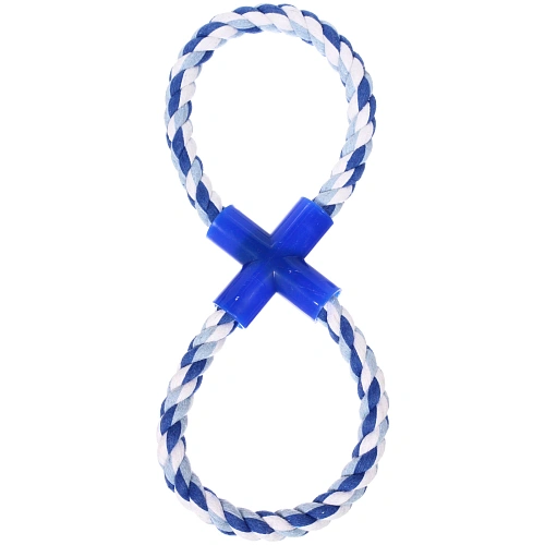 Игрушка - канат для собак средних и крупных пород "НЕСКУЧАЙКА", цвет синий 25*10,5см / 80гр (лейбл)