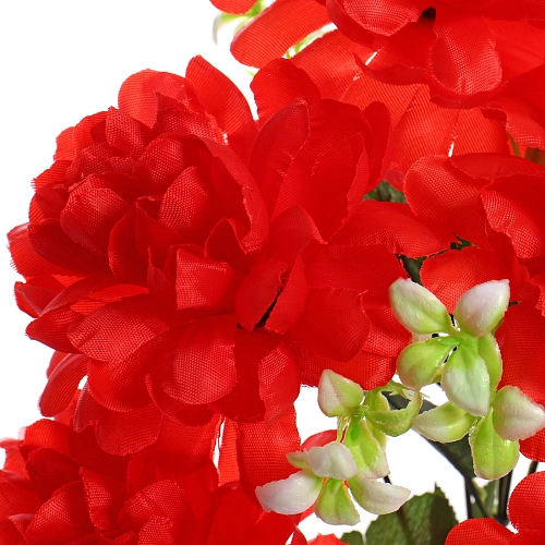 Искусственные цветы Цветочная мелодия Хризантемы 49см 7 цветков красные_5