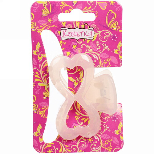 Заколка-краб для волос  на блистере Глянец-Бант, микс 6 цветов, 6см_33