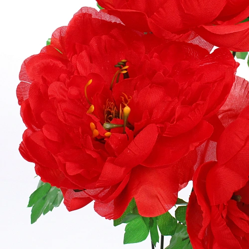 Искусственные цветы Цветочная мелодия Пионы 60см 7 цветков красные_5