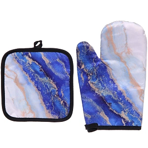 Прихватка в наборе с прихваткой-варежкой "Мрамор" 25,5*16 см, 17*17 см