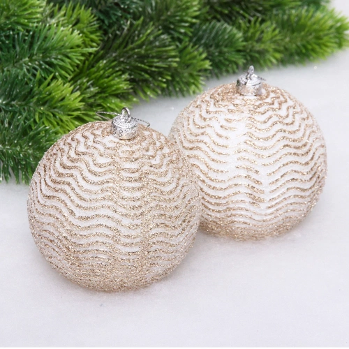 Новогодние шары VERSAILLES "Альтаир" 10 см (набор 2 шт), Шампань