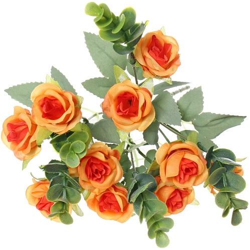 Искусственные цветы "Волшебство лета" 30см Розочки 10 цветков оранжевые