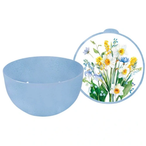 Миска пластиковая 2л "Весенний сад" с крышкой 4359625