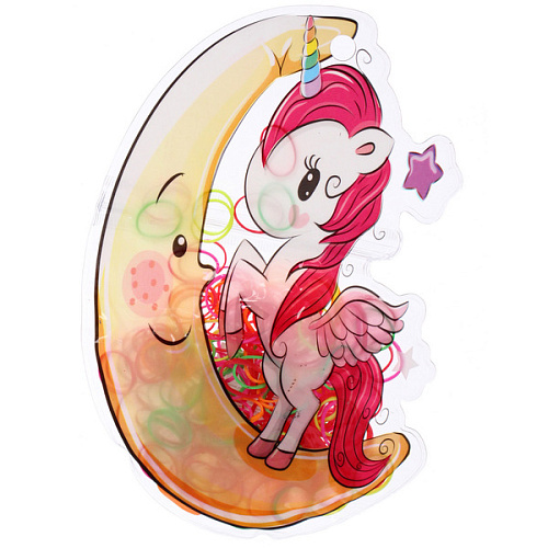 Резинки для волос детские силиконовые 200шт ФРАТТИ БУМ, Единороже на Луне, 1711см_3