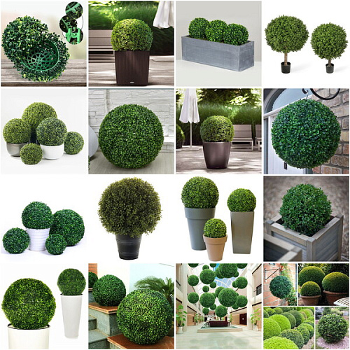 Искусственное растение шар Самшит темно-зеленый D-16см Ultramarine_9
