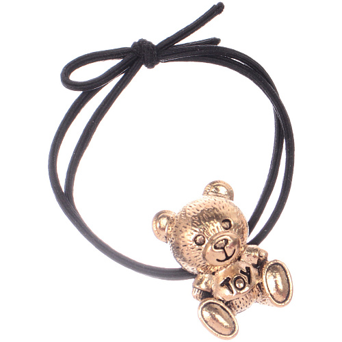 Резинка для волос 1шт Кокетка - Aks Bambina Gold, мишка, микс 2 цвета, d-5см_4