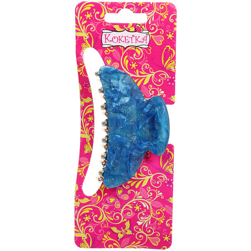 Заколка-краб для волос  ЭЙФОРИЯ, лана, микс 6 цветов, 7см (блистер Кокетка)_10