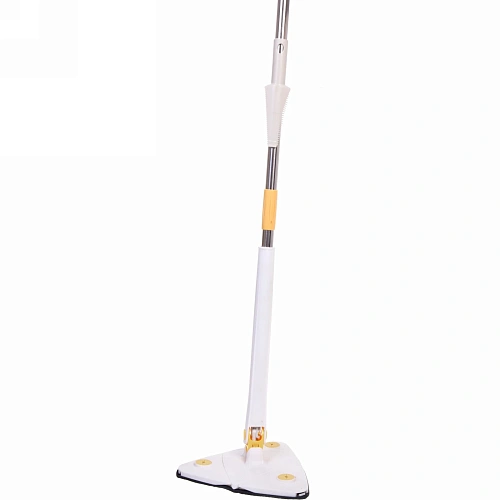 Швабра треугольная с отжимом, ручка 130 см цвет белый_4