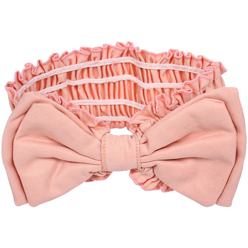 Повязка на голову косметическая ДАЙМОНД РУШ, бантик, цвет белый, пудровый, небесный и лиловый, 207см (ZIP пакет)_11