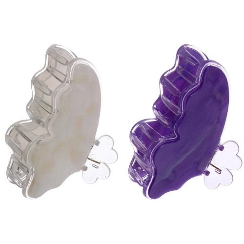 Заколка - краб для волос AKS-EMPIRE, бабочка, микс 6 цветов, 85см_9