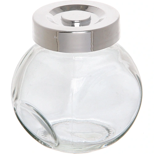 Банка для продуктов стеклянная 100 мл с крышкой, плоская_4