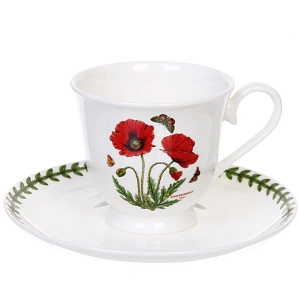Чайная пара "Цветочная грация" (узкая кружка 220мл, блюдце) маки
