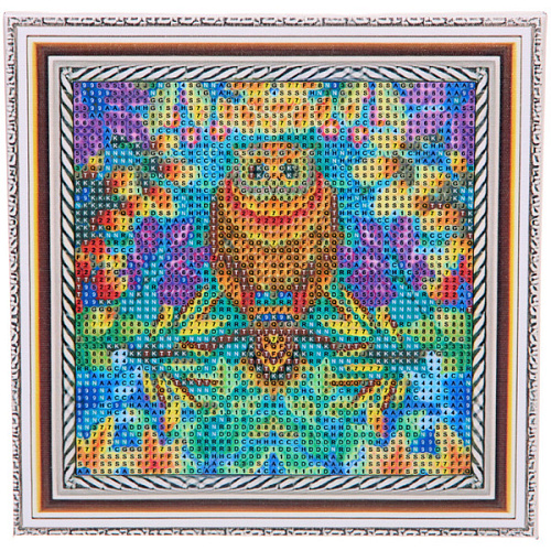 Алмазная мозаика на подрамнике с полным заполнением МИР ЯРКИХ КРАСОК, радужный филин, 2020 см_8