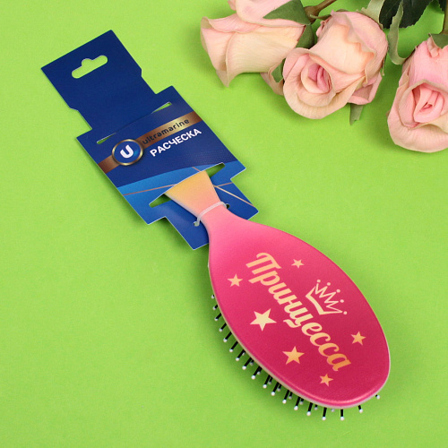 Расческа массажная Mademoiselle - Принцесса, овал, цвет микс, 23,5 см_3