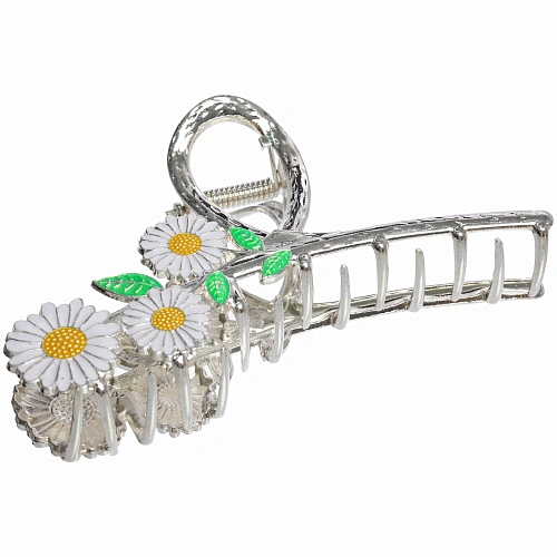 Заколка-краб для волос AKS - DesignPRO, ромашки, цвет золото и хром, 115см_3