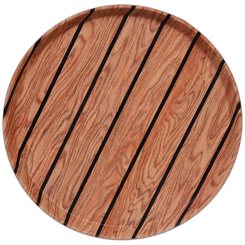 Поднос пластиковый "WOOD" 35см черная полоса 