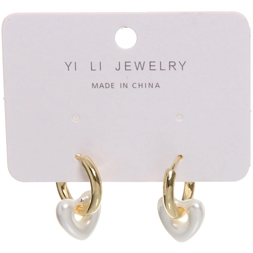 Серьги из гиппоалергенного металла со стразами ПАЛУМНА, сердечки, цвет золото и серебро, 2,5см_5