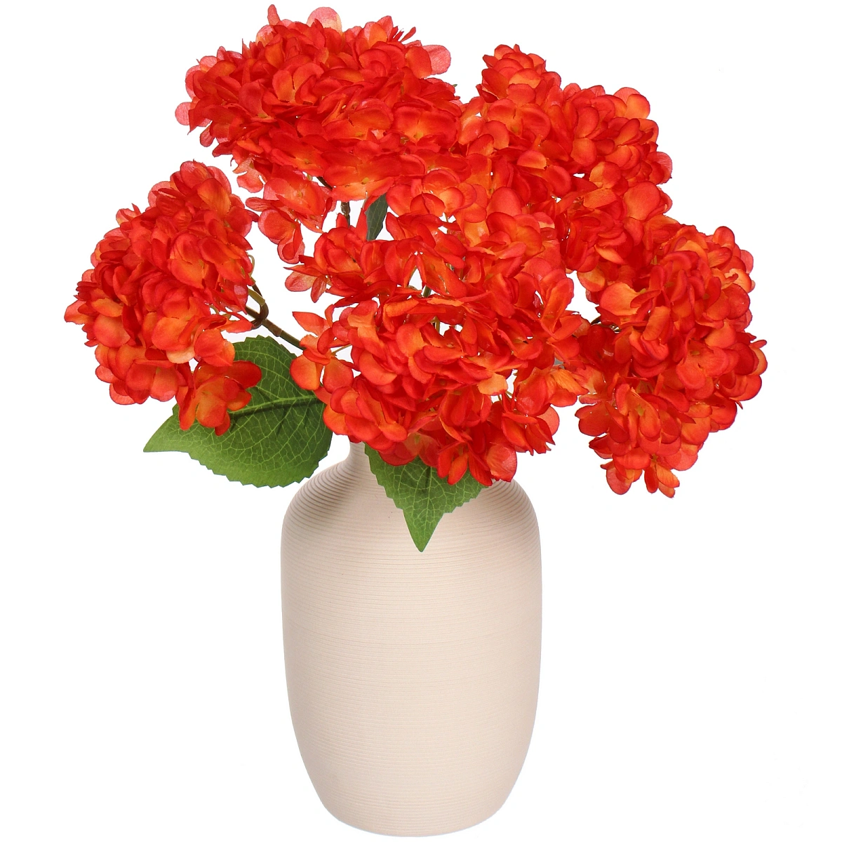 Искусственные цветы "Гортензия"  48см 5 цветков красные