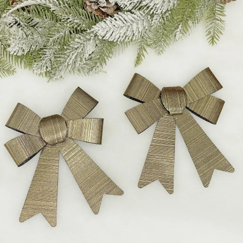 Бант на ёлку "Элегант" 13*18 см (набор 2 шт), Черное золото