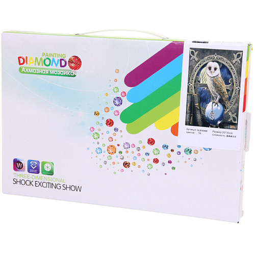 Алмазная мозаика на подрамнике с полным заполнением МИР ЯРКИХ КРАСОК, Букля у окна, 2030 см_3