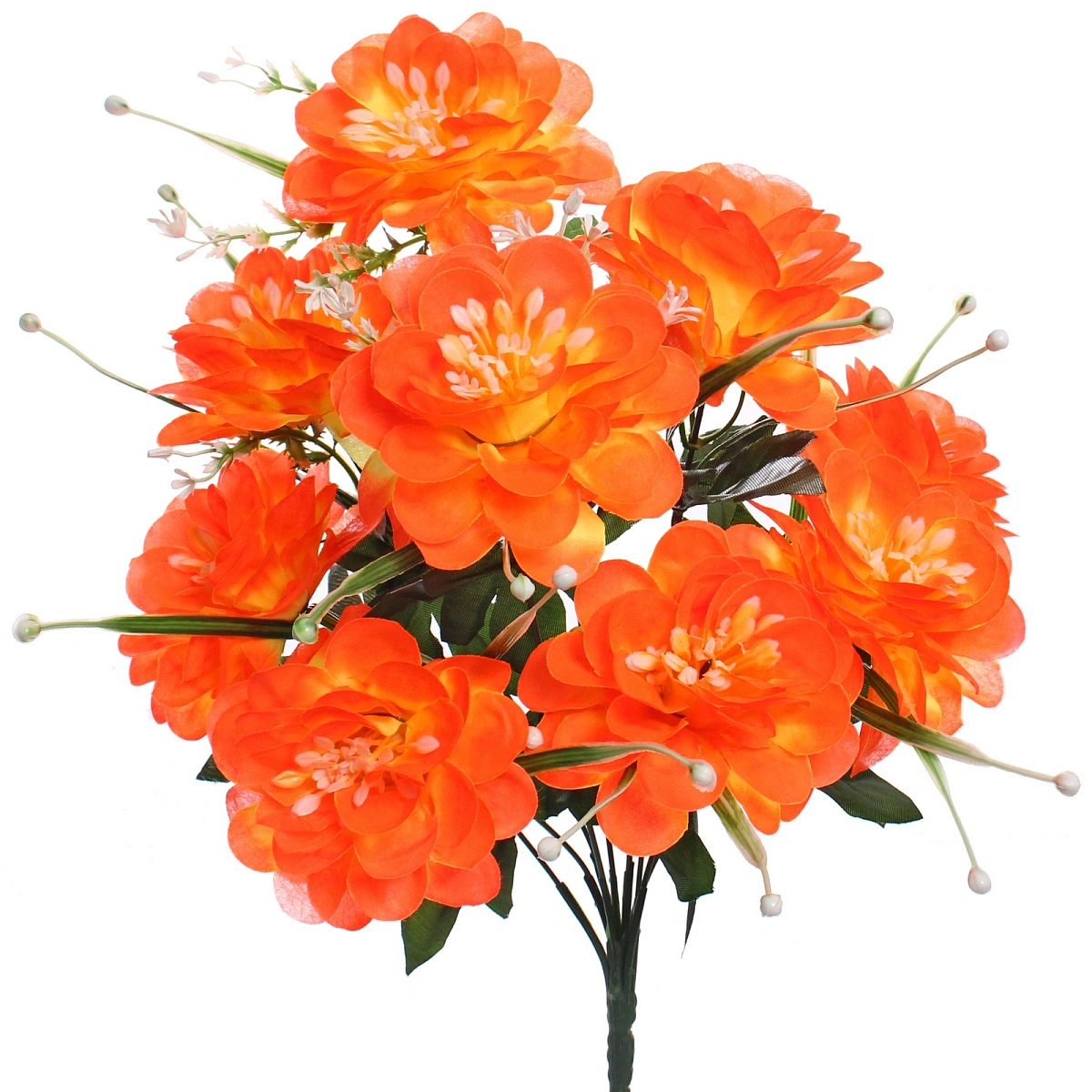 Искусственные цветы "Цветочная мелодия" 50см 9 цветков красно-желтые