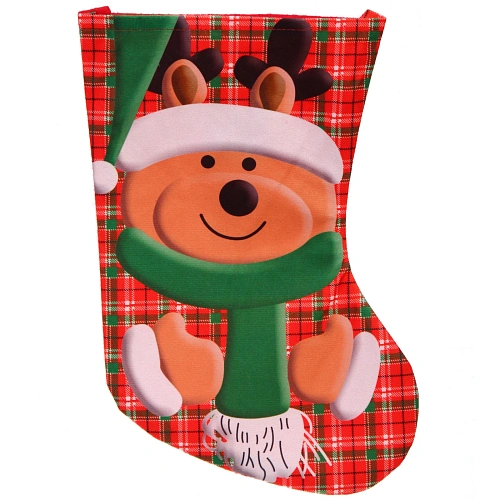 Носок новогодний  "Чудо медвежонок" 23x35 см, микс