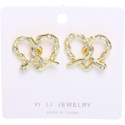 Серьги ЭЛЛОДИ, сердечки, цвет золото и серебро, 4,22см_5