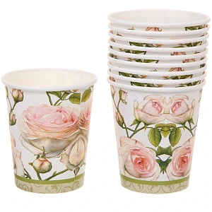 Стакан бумажный 0,2л в наборе 10 шт "Цветочное очарование"