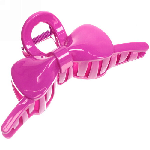 Заколка-краб для волос  на блистере Magic Gloss, бантик, микс 6 цветов, 11см (Кокетка)_9