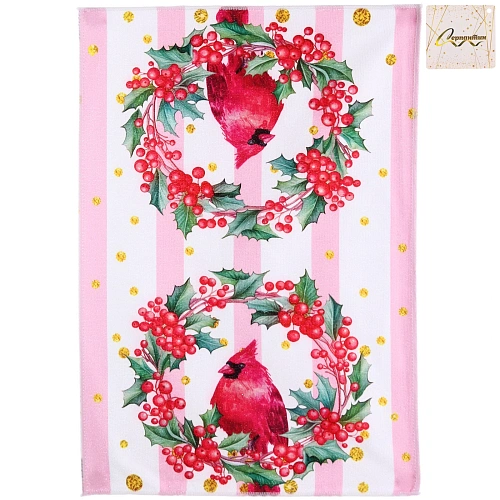 Полотенце кухонное "PinkMagic - Свиристель" 40*57 см, микрофибра 200 гр/м2